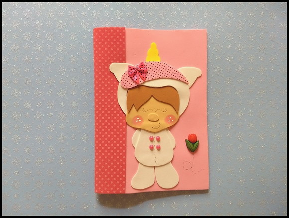 Caderno pequeno com capa removível menina de pijama - foto 1