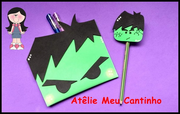 Kit porta lápis e ponteira Hulk - foto 1