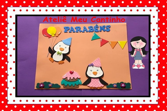 Cartaz aniversariantes pinguins - foto 1