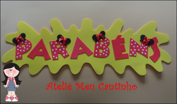 Painel parabéns minnie - foto 1