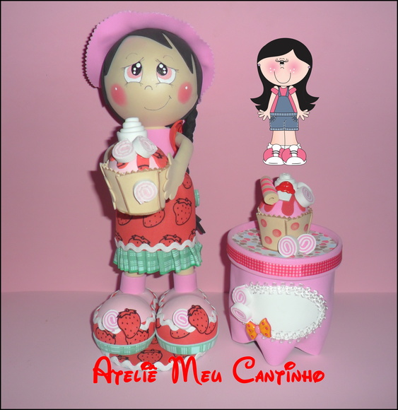 Fofucha cupcake morango 3d - foto 1