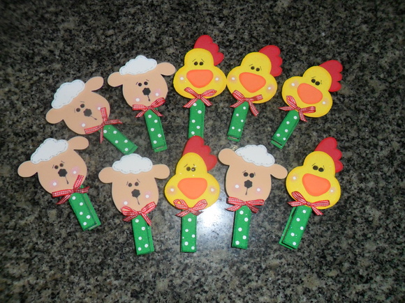 Pregadores decorados fazendinha - foto 1