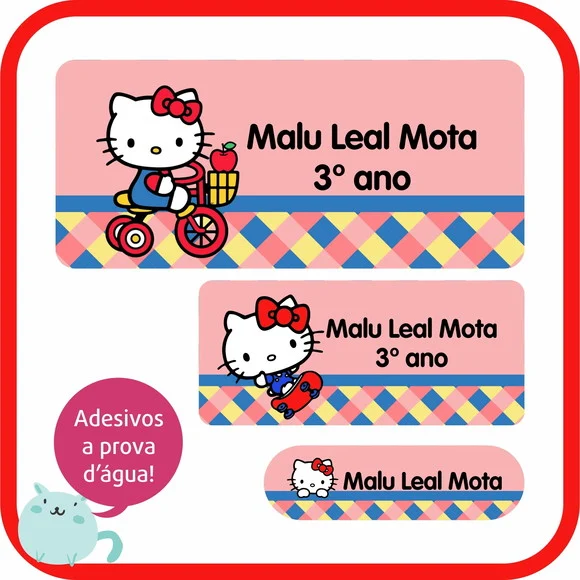Etiqueta Escolar Hello Kitty - 80 Unidades - foto 1
