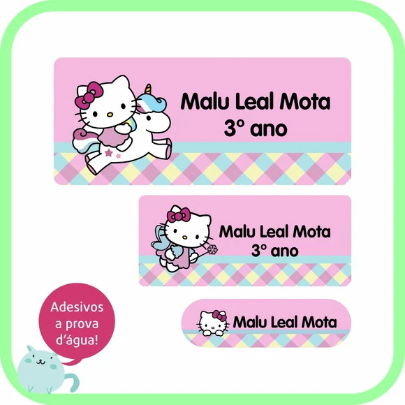 Etiqueta Escolar Hello Kitty - 80 Unidades - foto 1