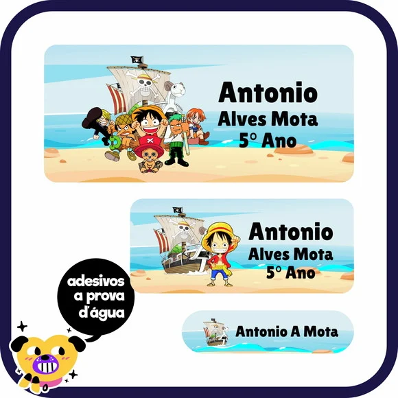 Etiqueta Escolar One Piece - 130 Unidades - foto 1