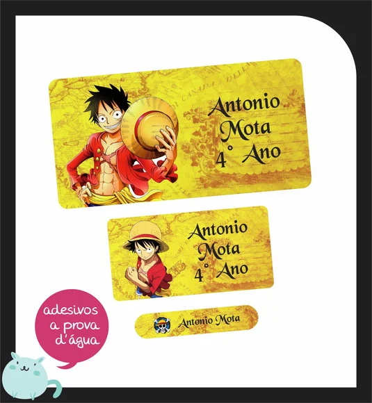Etiqueta Escolar One Piece - 150 Unidades - foto 1