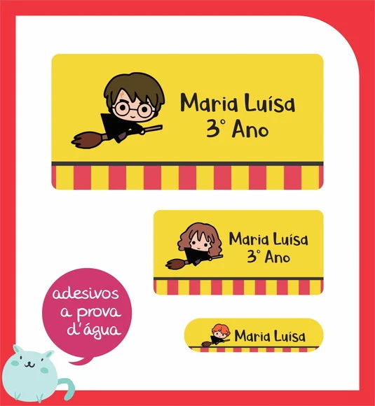 Etiquetas Escolares Harry Potter - 150 Unid
