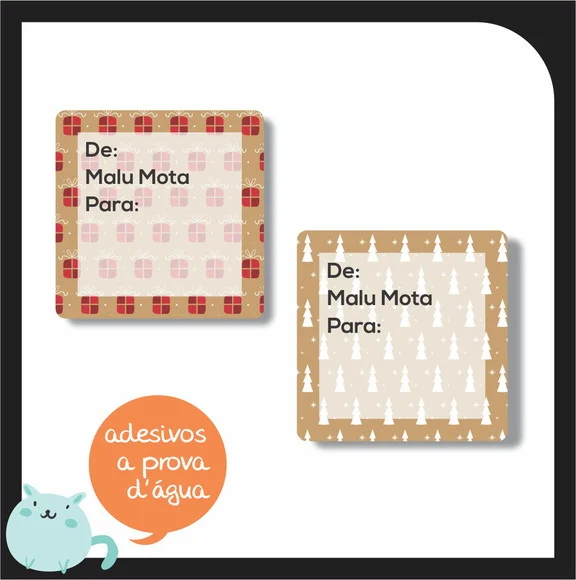 Adesivo para Presente - de / para - Modelo 13 - foto 1