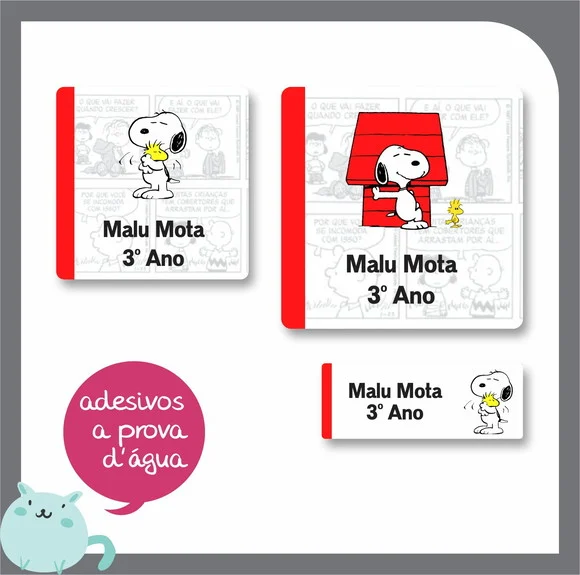 Etiqueta Escolar em Vinil - Snoopy - 48 Unid - foto 1