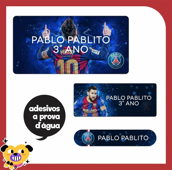 Adesivo Escolar - Messi - 140 Unidades - foto 1