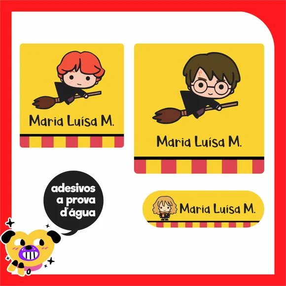 Etiquetas Escolares Harry Potter - 60 Unid