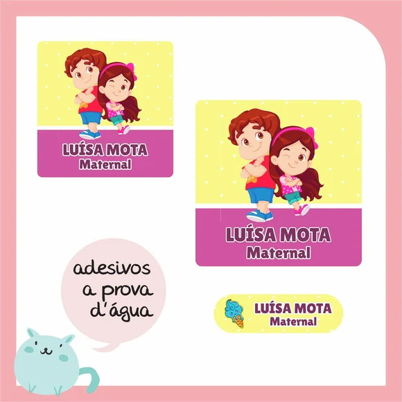 Etiqueta Escolar Maria Clara e Jp - Volta às Aulas - foto 1