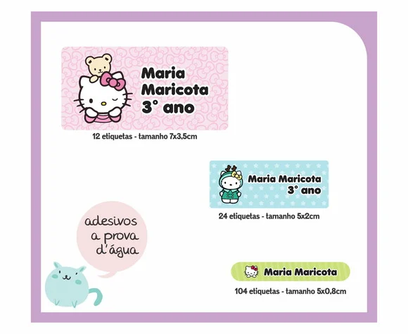 Adesivo Escolar - Hello Kitty - 140 Unidades - foto 1