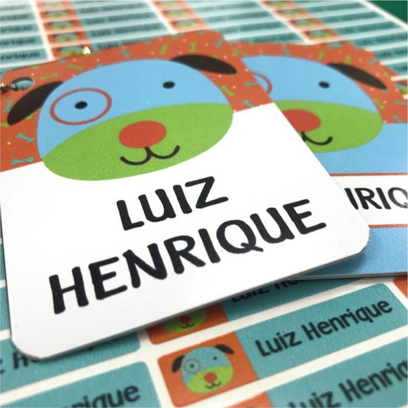 Tag Escolar Personalizada - 2 Unidades