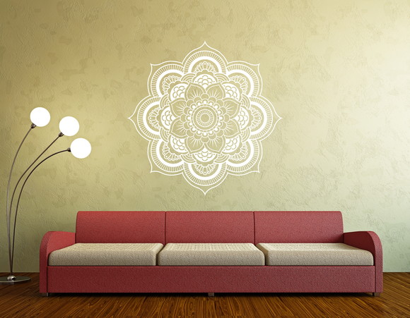 Adesivo de Mandala 80cm - branca - vazada - foto 1