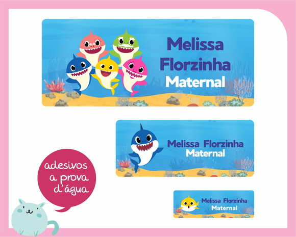 Etiqueta Escolar - Baby Shark - 100 unid