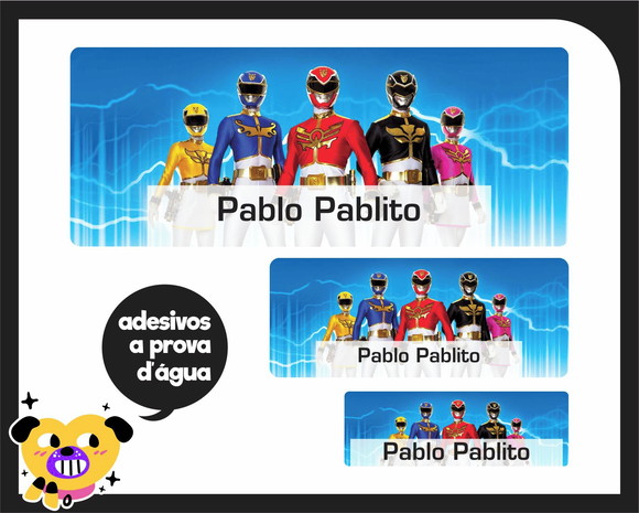 Etiqueta Escolar - Power Rangers - 100 unid - foto 1