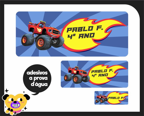 Adesivo Escolar Blaze - Prova D'água - 100unid - foto 1