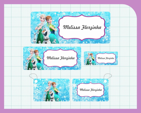 Kit Escolar - Adesivos + Tags - Frozen