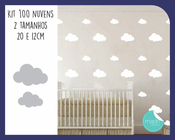 *Adesivo de Nuvens - 2 tamanhos 20 e 12 cm - foto 1