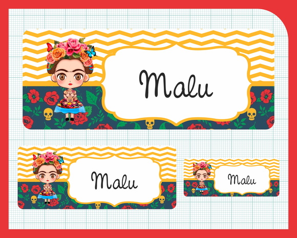 Adesivo Escolar - Frida Kahlo - 100 Unid - foto 1