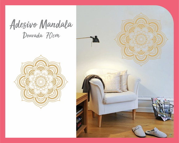 Adesivo de Mandala 70cm - Dourada - foto 1