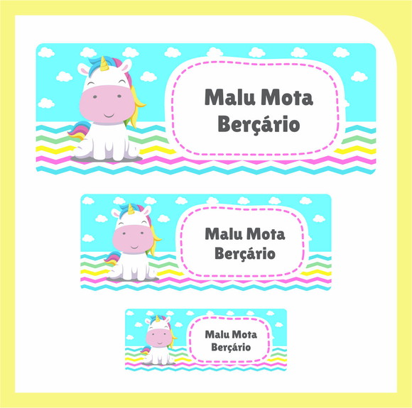 Adesivos Escolares - Unicórnio Cute - 100 Unid