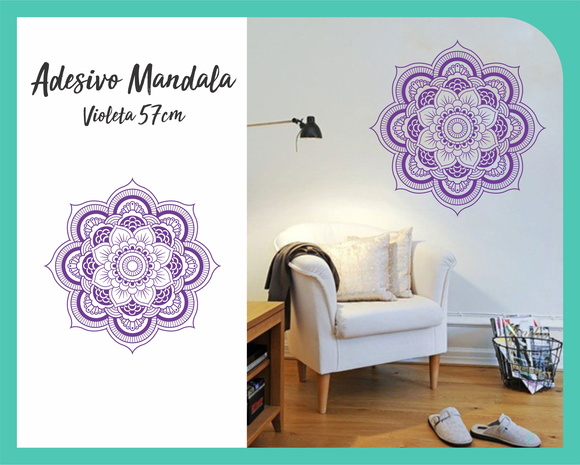 Adesivo de Mandala 57cm - Violeta - foto 1