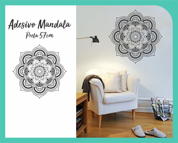 Adesivo de Mandala 57cm - Preta - foto 1