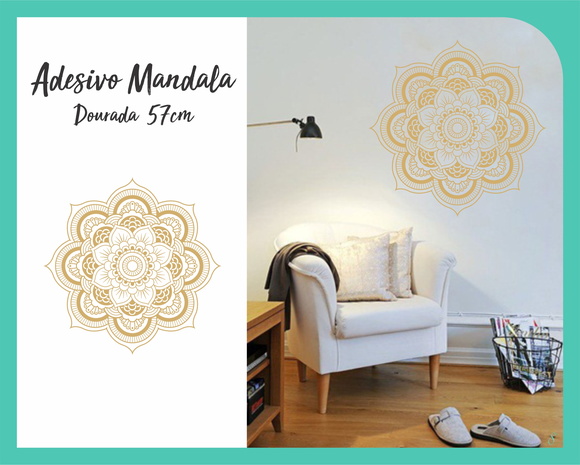 Adesivo de Mandala 57cm - Dourada - foto 1