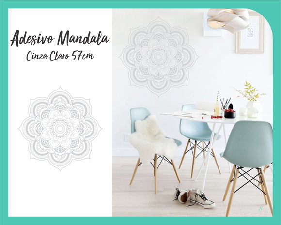 Adesivo de Mandala 57cm - Cinza Claro - foto 1