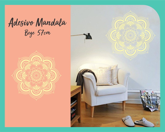 Adesivo de Mandala 57cm - Bege - foto 1