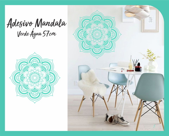 Adesivo de Mandala 57cm - Verde Água - foto 1