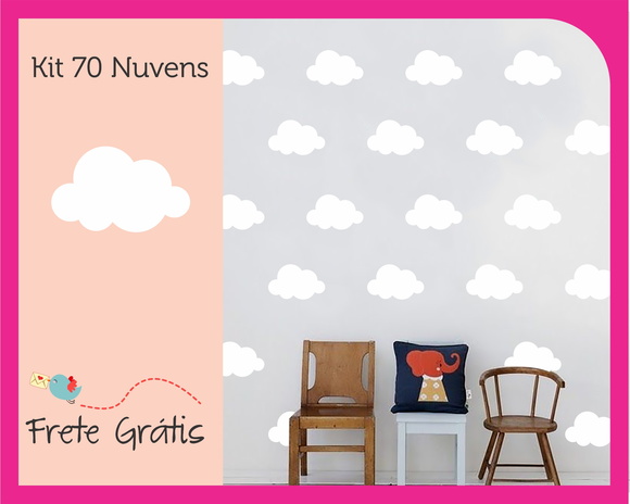 Adesivo de Nuvens - Branca - 9cm - foto 1