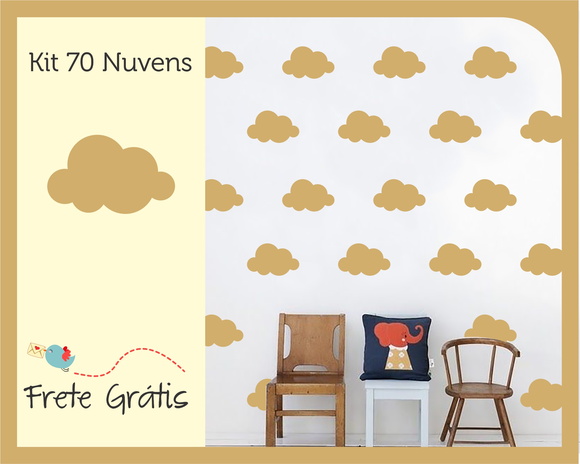 Adesivo de Nuvens - Douradas - 9cm - foto 1