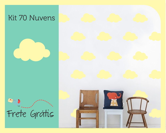 Adesivo de Nuvens - Bege - 9cm - foto 1