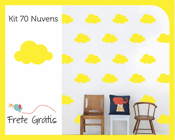 Adesivo de Nuvens - Amarelas - 9cm - foto 1