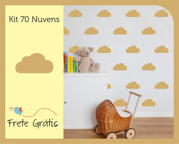 Adesivo de Nuvens - Dourado *10cm* - foto 1
