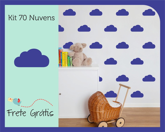 Adesivo de Nuvens - Azul Noturno *10cm* - foto 1