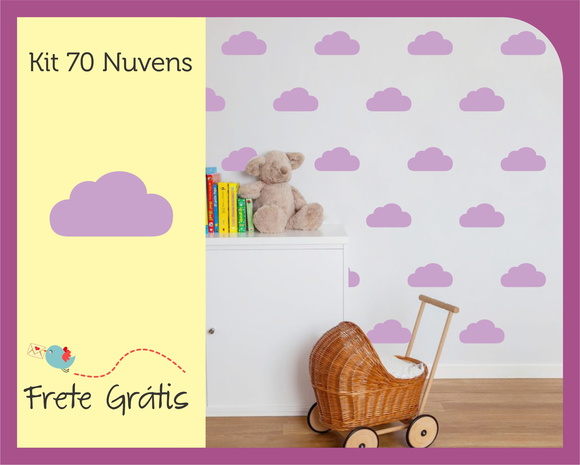 Adesivo de Nuvens - Lilás *10cm* - foto 1