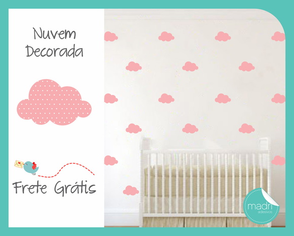 Adesivo de Nuvens Fofinhas Estampadas - foto 1