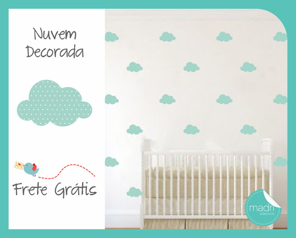 Adesivo de Nuvens Fofinhas Estampadas - foto 1