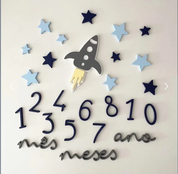 Mesversário Foguete Espacial Acompanhado de 12 Estrelas - foto 1