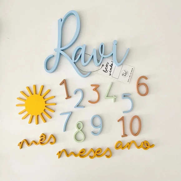 Combo: Kit Mesversário + Nome Personalizado 25cm - foto 1