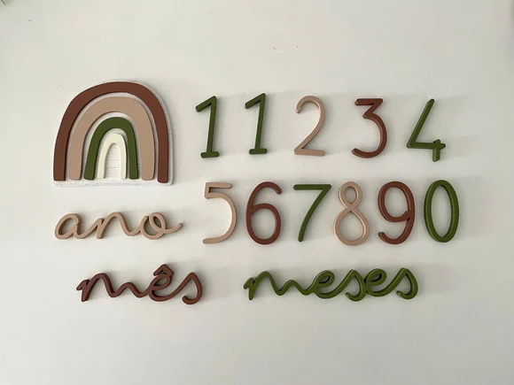 Kit Mesversário - Modelo Rainbow - Verde Musgo e Marrom - foto 1
