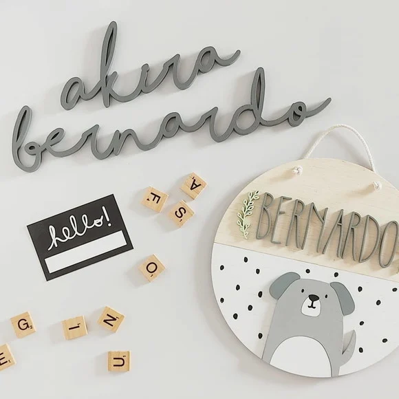 Combo - Enfeite Porta Maternidade + Letreiro Personalizado - foto 1