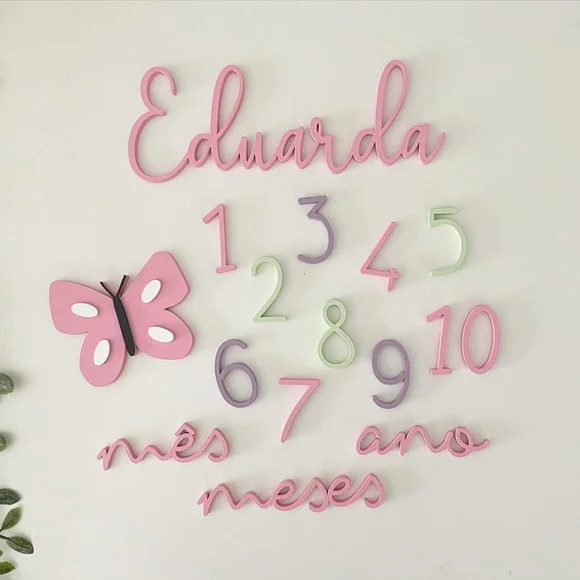 Combo: Kit Mesversário + Nome Personalizado 25cm - Borboleta - foto 1