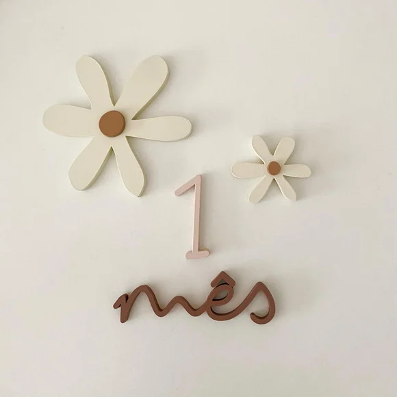 Kit Mesversário Margaridas - Kit Completo - mdf - 15 Peças - foto 1