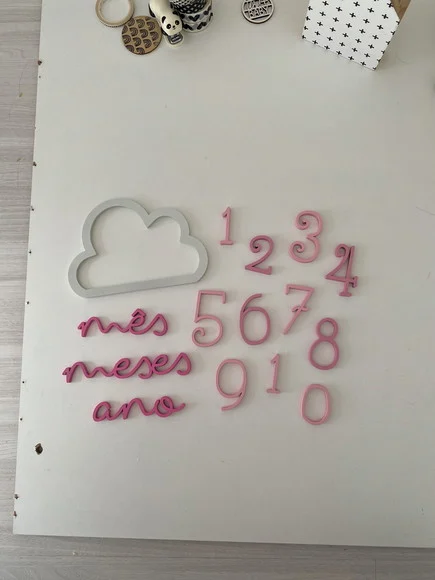 Kit Mesversário - Modelo Nuvem - Minimalista