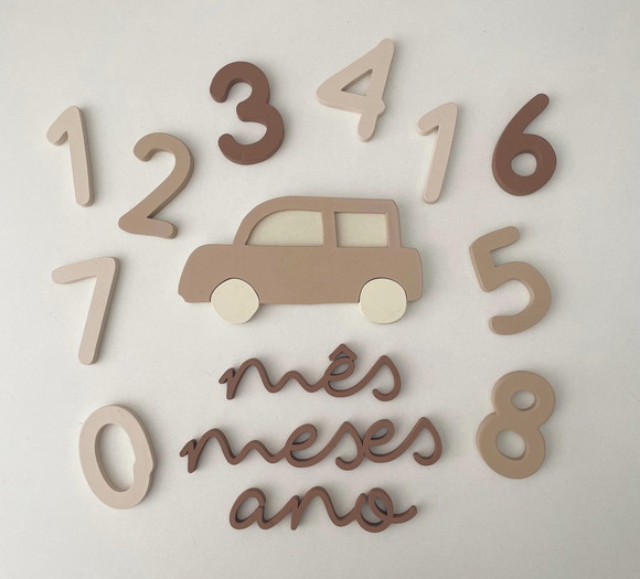 Kit Mesversário Carrinho em mdf - 15 Peças - Cores Pastel - foto 5